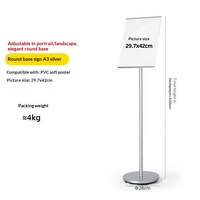 Support de signalisation rectangulaire réglable A4/A3 pour centre commercial, support de sol en acrylique pour affichage horizontal et vertical en extérieur pour hôtel