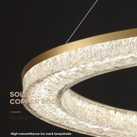 2025 Moderne Simple Élégant Tout-Cuivre Résine Lustre De Luxe pour Salon Chambre Salle À Manger Anneau Lampe pour La Maison Pendentif Lumières
