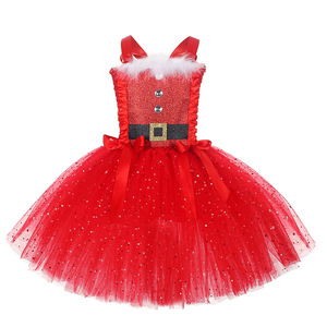 Disfraz de Navidad para Niñas, Vestido de Duende de Santa Claus con Diadema, 100% Poliéster, Inspirado en TV y Cine - Product Image 3