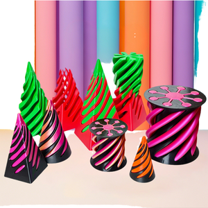 Jouets anti-stress en spirale imprimés en 3D, structure tridimensionnelle rotative, jouet de bureau bicolore pour soulager le stress - Product Image 1