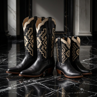 Bottes de cowboy en cuir faites à la main, confortables, brodées, nouveau design, sur mesure, hauteur genou, chaussures artisanales