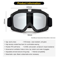 Lunettes de motocross polarisées à verres miroir, masque de moto, protection UV400, lunettes de sécurité moto, vente en gros, personnalisables