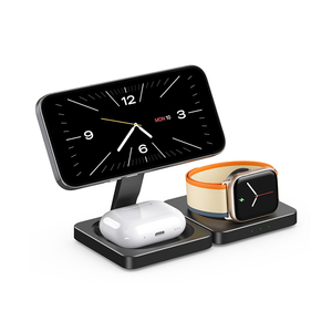 M9 3 in 1 15w Fast Wireless Magnetic Folding <strong>Charger</strong> for Smartphone Earbuds Watch Wireless <strong>Charger</strong> 3 in One - Product Image 1
