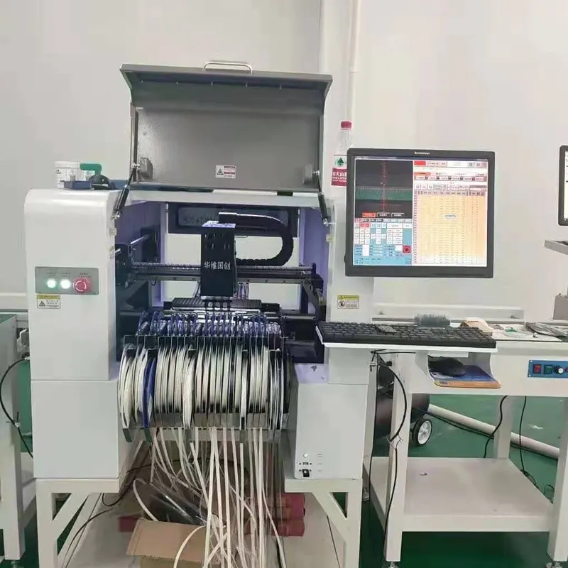 HWGC High speed 4 head Automatic Upright Surface Mounting Machine Cheap Vertical SMT Pick and Place Machine HW-T4-50F