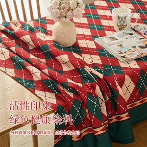 Nappe de Noël à carreaux en TPU, rectangulaire, imperméable, résistante à l'huile, décorative pour la maison, motif quadrillé imprimé - Product Image 2