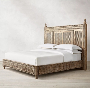 Cama Doble de Madera Maciza de Estilo Rústico Americano, Diseño Retro de Madera Maciza, Muebles Personalizables para Dormitorio, Resort, Hotel, Villa - Product Image 4