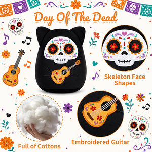 Peluche <span class=keywords><strong>de</strong></span> Gato Negro del Día <span class=keywords><strong>de</strong></span> <span class=keywords><strong>Muertos</strong></span>, Gato Esqueleto <span class=keywords><strong>de</strong></span> Peluche con Guitarra, Lindos Regalos <span class=keywords><strong>de</strong></span> Halloween y Día <span class=keywords><strong>de</strong></span> <span class=keywords><strong>Muertos</strong></span> para Niños - Product Image 2