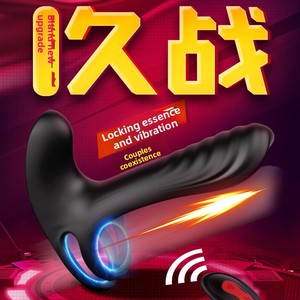 Shand Frank cincin silikon uniseks, cincin ganda pengunci dengan stimulasi tiga titik Masturbator pria - Product Image 2