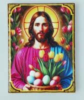 Ensemble de sous-verres en céramique écologiques religieux, design artistique chrétien Jésus, résistant à la chaleur, décoration d'intérieur, tapis de boisson, cadeaux en gros