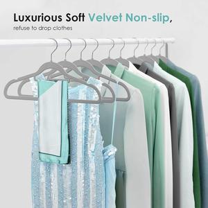 Wholesale Velvet Boutique Single Tier Space Saving <b>Hangers</b> with Hook for Suit Tie Shirt Clothing Accessories Pendant - Product Image 4