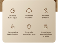 Humidificateur d'air à flamme réaliste 200 ml, diffuseur d'huiles essentielles USB avec lumière de nuit à 3 couleurs pour la maison, la chambre et le bureau