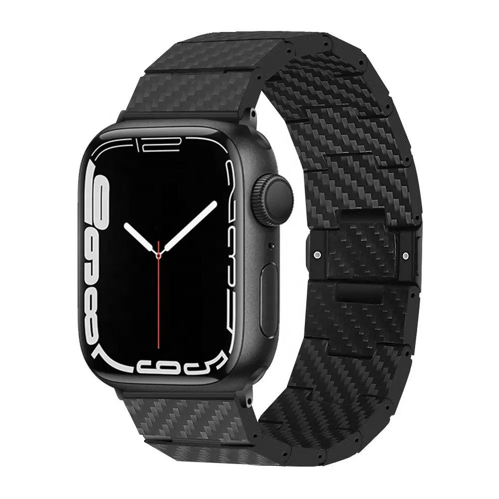Pulseira nova elegante para smartwatch, pulseira de relógio inteligente leve com alça para samsung e apple watch série 7 de fibra de carbono