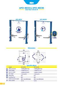 Elevador de vehículos de dos postes <span class=keywords><strong>APO</strong></span>-40C de Balance Group Automotive Equipment, plataforma de suelo para elevación de vehículos. - Product Image 2