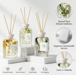 <span class=keywords><strong>Diffuseur</strong></span> à bâtonnets en verre 200 ml, huile essentielle végétale, bois de poirier et osmanthus, désodorisant d'ambiance haut de gamme, décoration intérieure - Vente en gros usine - Product Image 1