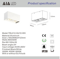 Double lampe GU10, boîtier en aluminium, spot blanc, éclairage LED encastré, remplacement d'ampoule, projecteur pour hôtel, villa