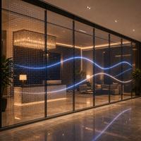 Film d'affichage LED transparent pour mur en verre, pour la décoration numérique des halls d'hôtel
