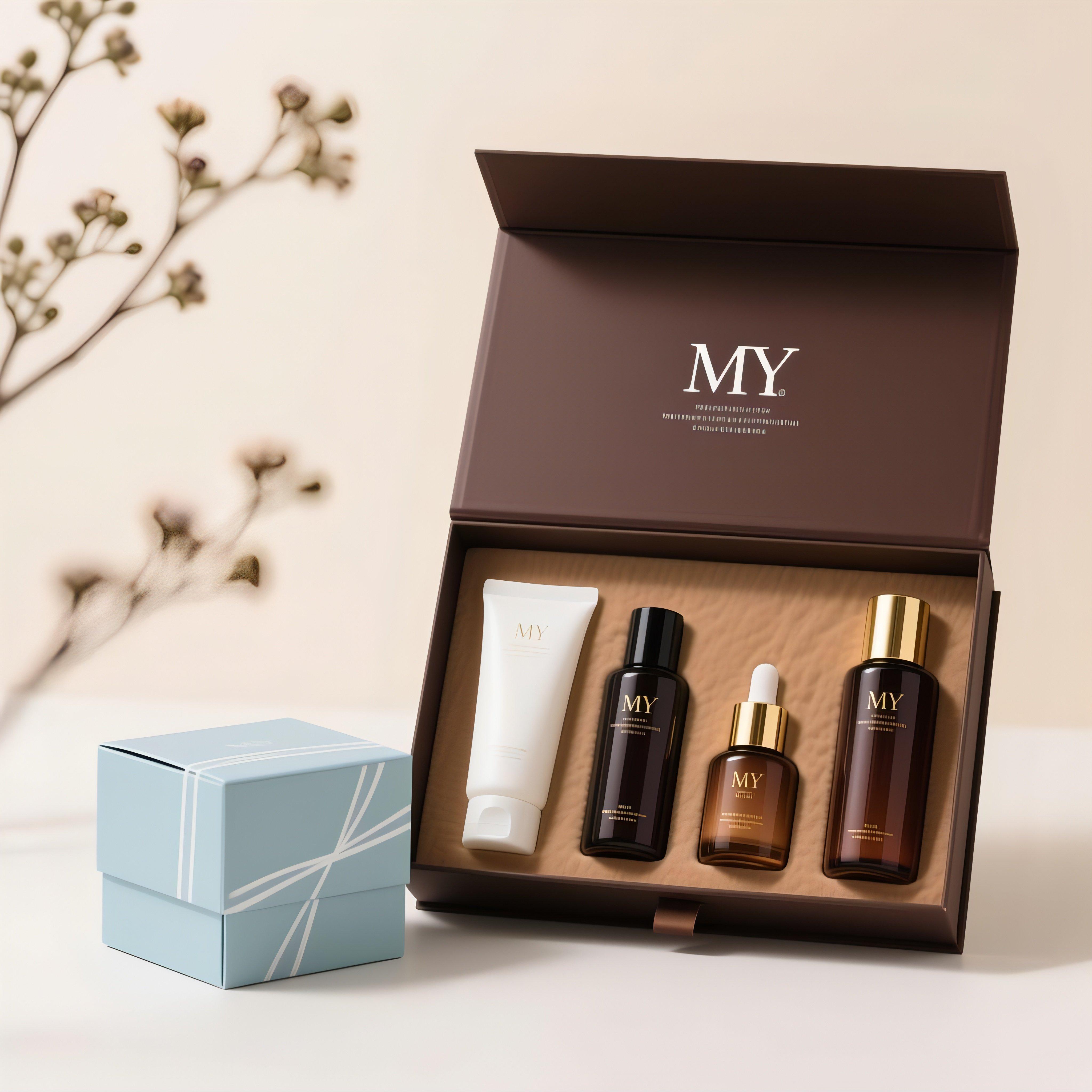 Custom Premium Magnetic Gift Box Eco Friendly Recycled UV Coating Cardboard Rigid Box For Candle Perfume Skin Care Cosmetic Set
