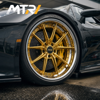 جنوط MTRI ذهبية كروم مقسمة بخمسة أذرع عميقة مقاس 18 بوصة، عجلات 5x114.3 و 5x120، قطعتين مصنوعة حسب الطلب