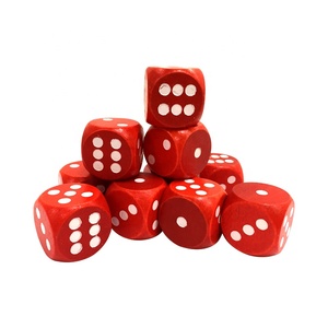 25mm אדום עם לבן נקודה עגול פינת עץ קוביות