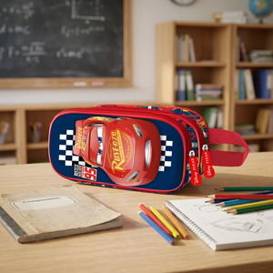 Karactermania para Cars 3 Estuche Doble 3D para Lápices con Cierre de Cremallera, Tela Negra - Uso Escolar y de Oficina - Product Image 2