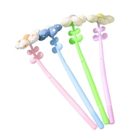 Nouveau stylo créatif en tissu à fleurs neutres - Petites fleurs colorées mignonnes - Stylo musical à hochet - Stylo signature