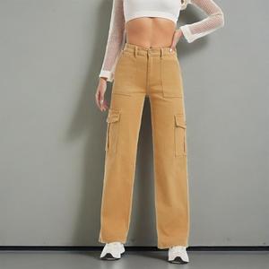 กางเกงยีนส์ทรงตรงเอวสูงสำหรับผู้หญิงสไตล์ลำลองสำหรับฤดูหนาวและฤดูใบไม้ร่วง - Product Image 1