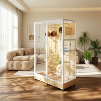 Grande cage à oiseaux de type villa avec un design résistant à l'eau, facile à nettoyer, élégante et raffinée