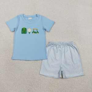 BSSO1719 RTS Boutique Ensemble de vêtements pour bébé garçon, imprimé canard vert, tenues d'été, ensemble en gros - Product Image 4