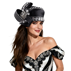 Chapeau <span class=keywords><strong>de</strong></span> cérémonie chic et élégant pour mariage, fascinateur <span class=keywords><strong>de</strong></span> fête orné <span class=keywords><strong>de</strong></span> cristaux, le meilleur chapeau <span class=keywords><strong>haut</strong></span> <span class=keywords><strong>de</strong></span> <span class=keywords><strong>forme</strong></span> pour femme, idéal pour la décoration <span class=keywords><strong>de</strong></span> fête - Product Image 1