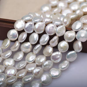 Perles d'eau douce baroques de 10-11 mm, bijoux DIY, perles naturelles blanches et roses, perles en vrac, accessoires faits à la main - Product Image 2