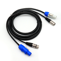 Cable Powercon DMX de 3 Pines con Revestimiento, 1m 2m 3m 5m 15m, Cable Híbrido Combinado de Señal y Alimentación para Iluminación de Escenario
