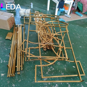 LEDA High Quality Wedding Props Iron Screen Wedding Stage Layout Gold Metal Arch Welcome Area Decorative Background <b>Frame</b> - Product Image 4