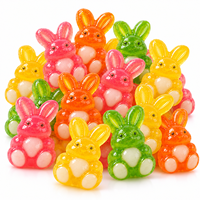 Bonbons gélifiés en forme de lapin, saveur fruitée, halal, vente en gros, nouveauté, confiseries, étiquette privée personnalisée, approvisionnement en vrac