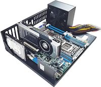 Boîtier d'ordinateur ATX Open Frame en acier avec fenêtre latérale et ports USB avant pour montage sur rack de PC DIY