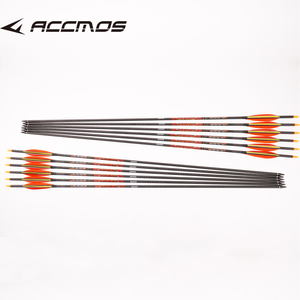 Flèche en carbone pur <span class=keywords><strong>de</strong></span> 6,2 mm avec pointe <span class=keywords><strong>de</strong></span> flèche cible, plumes <span class=keywords><strong>de</strong></span> fusée, deux oranges et une jaune - Product Image 6