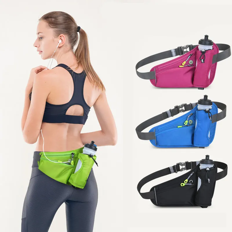 Men Women Gym Custom Sport Waterproof Belt Fanny Pack Nylon Running Waist Bag