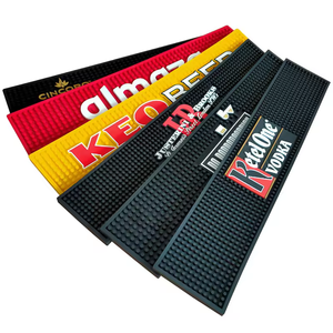 Logotipo personalizado Color y tamaño Suave 60*10*1cm Negro Amarillo Azul Anti-silp Pvc Bar Rail Mat para Rusia Krusovice Bonnane Ararat - Product Image 6