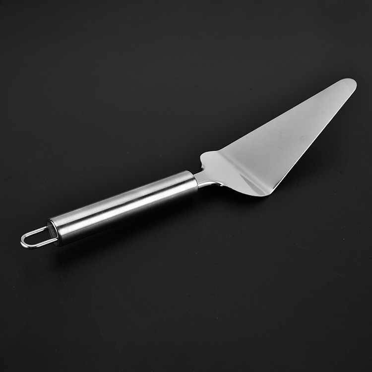 C&L Stainless Steel Cake & Pizza Peel Spatula - 14.3" Lifter With Wooden Handle For Baking & Serving