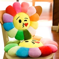 Coussin en peluche tournesol coloré en gros, rembourrage en coton PP, logo personnalisable pour chaise de bureau, support lombaire pour étudiant, cadeau