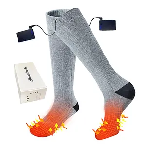 柔软透气的绝缘材料100% 莫代尔可充电电池操作电加热保暖Fuzyy袜子男装女装