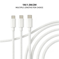 Kabel Pengisian Cepat USB-C ke USB-C 240W PD Putih Teranyam, Inti Tembaga Murni yang Tahan Lama untuk Komputer, iPhone 15 Pro Max & Earphone
