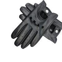 Guantes de Ciclismo de Piel de Oveja Genuina para Hombre con Logotipo Personalizado - Guantes de Cuero para Montar con Pantalla Táctil Antideslizante y Dedos Completos para Deportes al Aire Libre