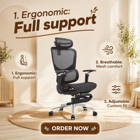 Chaise de bureau ergonomique en maille pour cadre, dossier haut, pivotante, inclinable, pour ordinateur de bureau, chaise de direction OEM