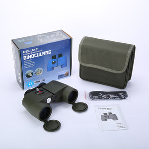 7X50 Binoculars Military Green Waterproof With Compass Outdoor Use - Product Image 1