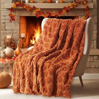 Plaid en fausse fourrure fantôme blanc d'Halloween, couverture de canapé en peluche jacquard 3D, vente en gros pour marques en marque blanche