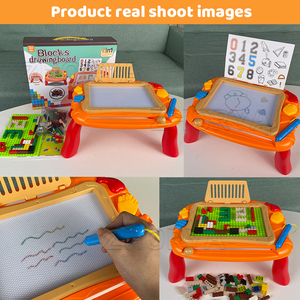 Zhorya 2 In 1 Educatieve Diy Leren Tafel Speelgoed Bouwstenen Tekenborden Speelgoed Voor Kinderen - Product Image 5