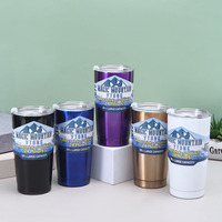 Mug à bière en acier inoxydable 304, portable, pour voiture, 20 oz, thermos sous vide, isolation thermique 6-12 heures, design moderne