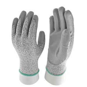 Guantes recubiertos de <span class=keywords><strong>PU</strong></span> resistentes a cortes de protección de corte alto Nivel 3 para manejar componentes afilados - Product Image 1