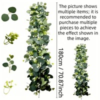 Großpackung Handgefertigte Silberne Eukalyptus-Blattgirlande Künstliches Grün für Hochzeit Party Heim-Deko Naturgetreue Seidenblumen