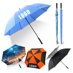 Wholesale Custom Quality Umbrella 2 Custom logo Golf Golf Umbrella Royal and White Vented Golf Umbrellas Auto